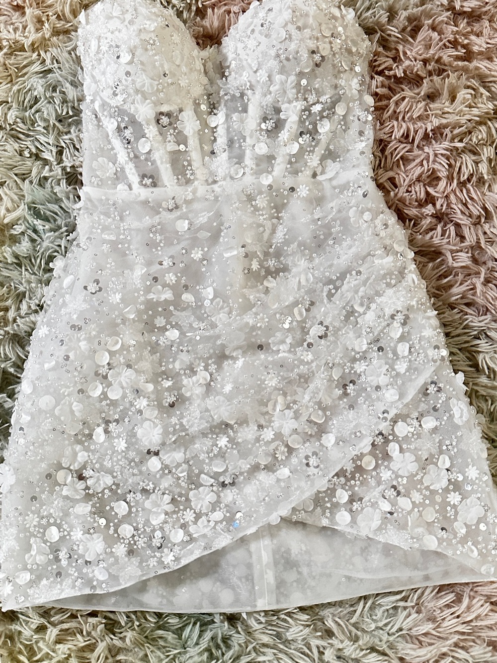 Rosie Etienne Eloise Beaded Flower Lace Wedding Party Limited Edition Dress UK8 - Picture 5 of 14